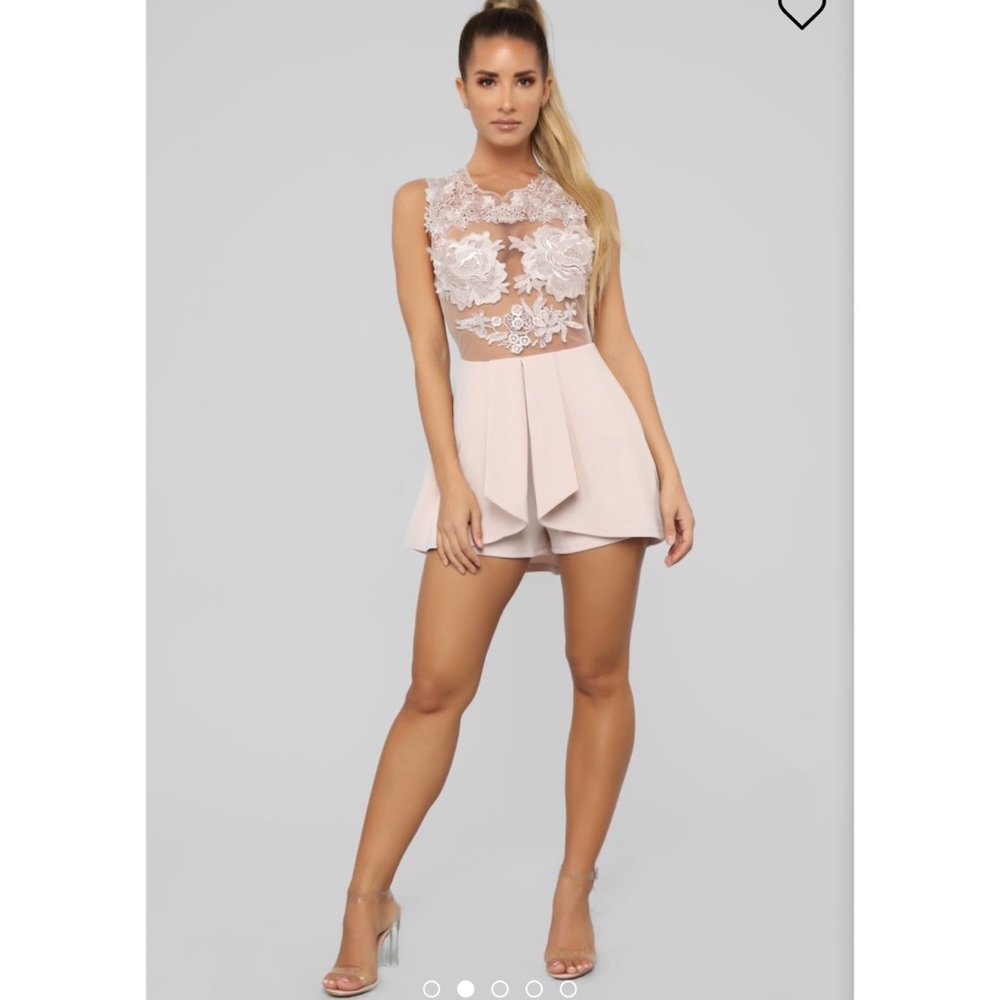 See Right Thru You Romper - Nude